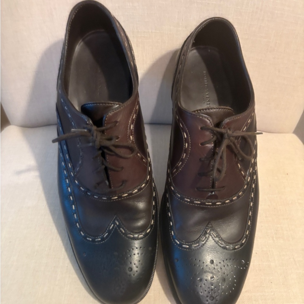 Bottega Veneta Two-Tone Brown and Black Oxfords